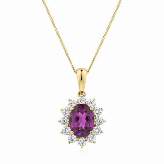 Oval Shaped Ruby and Diamond Pendant