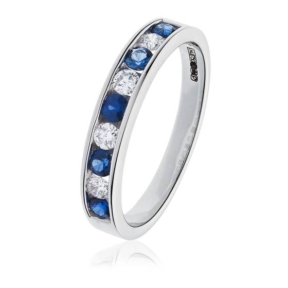 1.15ct Blue Sapphire and Diamond Eternity Ring