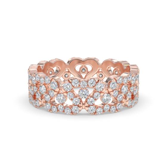 1.30ct VS/E-F Natural Round Diamond Dress Ring in 18k Rose Gold