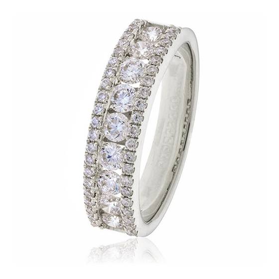 1.00ct VS/F-G Natural Round Diamond Dress Ring in 18k White Gold