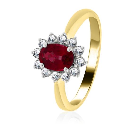 2.00ct Ruby and Diamond Cluster Ring