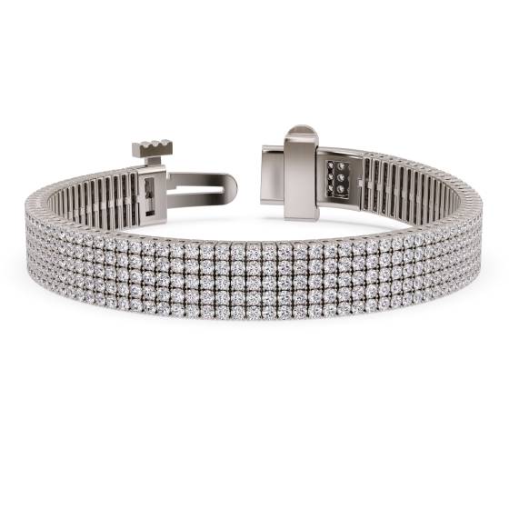 14.40ct Classic Five Row Diamond Tennis Bracelet