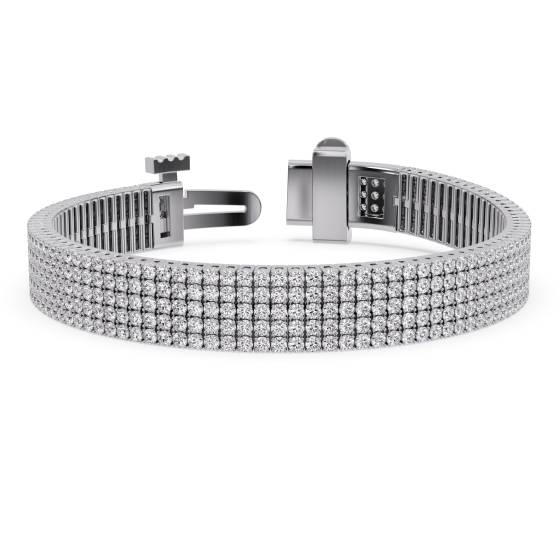 14.40ct Classic Five Row Diamond Tennis Bracelet