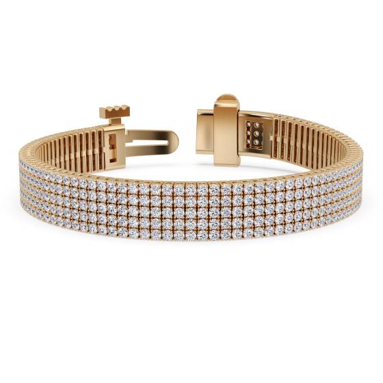 14.40ct Classic Five Row Diamond Tennis Bracelet