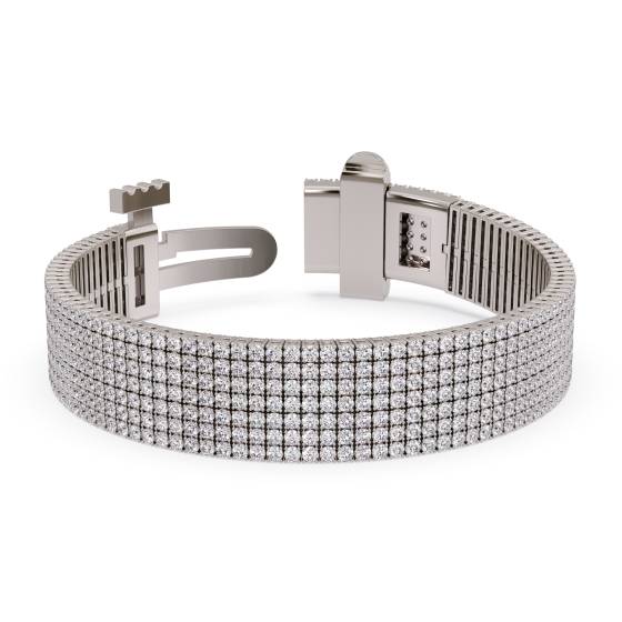 11.35ct Classic Seven Row Diamond Tennis Bracelet