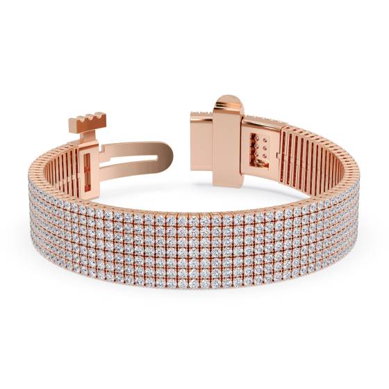 11.35ct Classic Seven Row Diamond Tennis Bracelet