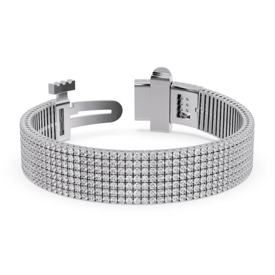 11.35ct Classic Seven Row Diamond Tennis Bracelet