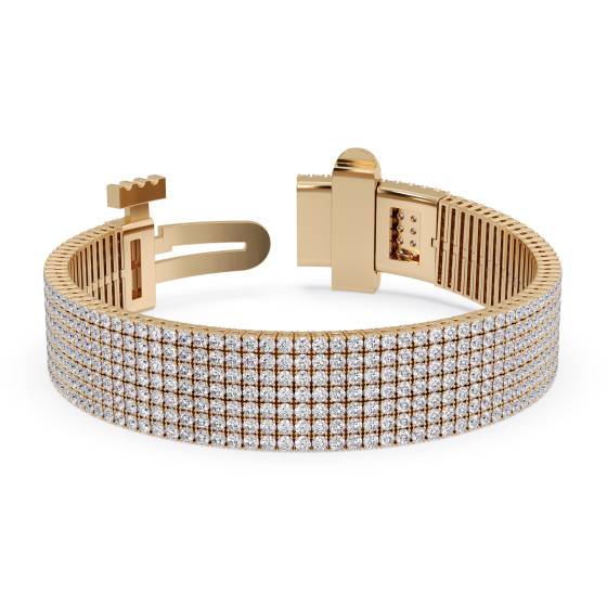 11.35ct Classic Seven Row Diamond Tennis Bracelet