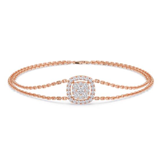 0.30ct VS/F-G Classic Natural Round Diamond Designer Bracelet in 18k Rose Gold
