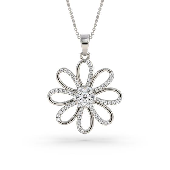 0.50ct Pave Set Round Diamond Designer Pendant