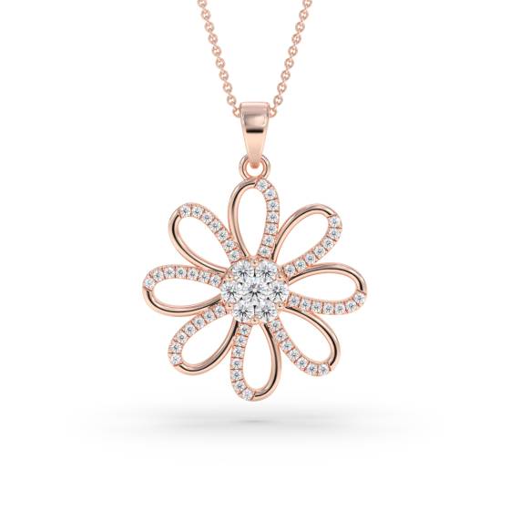 0.50ct Pave Set Round Diamond Designer Pendant