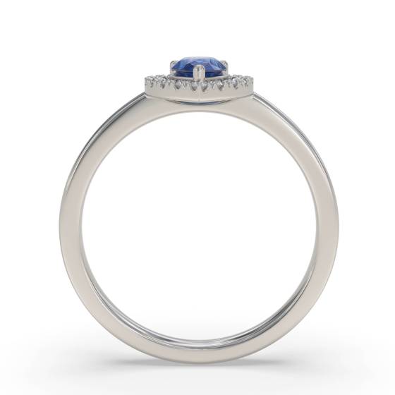 0.50ct Pear Blue Sapphire and Diamond Ring