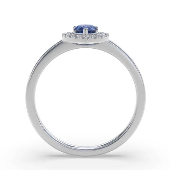 0.50ct Pear Blue Sapphire and Diamond Ring