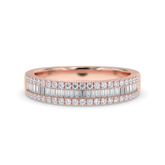 0.33ct VS/E-F Natural Round Diamond Dress Ring in 18k Rose Gold