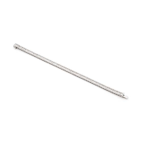 6.00ct VS/F-G Natural Round Diamond Tennis Bracelet in 18k White Gold