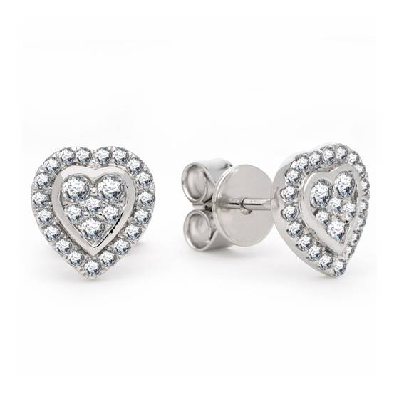 0.30ct VS/E-F Natural Diamond Cluster Earrings in 18k White Gold
