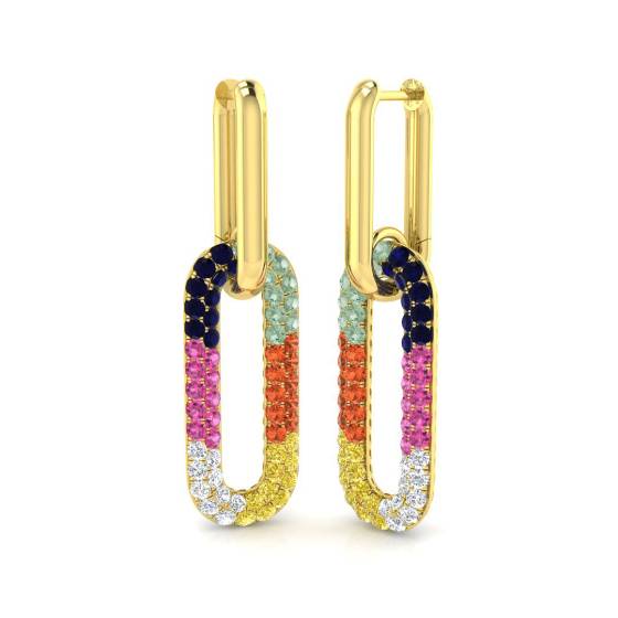 Round Multistone Drop Earrings