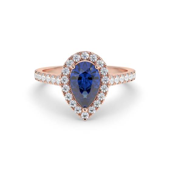 0.70ct Blue Sapphire and Diamond Cluster Ring