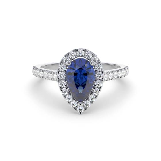 0.70ct Blue Sapphire and Diamond Cluster Ring