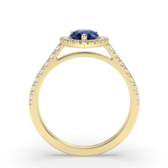 0.70ct Blue Sapphire and Diamond Cluster Ring