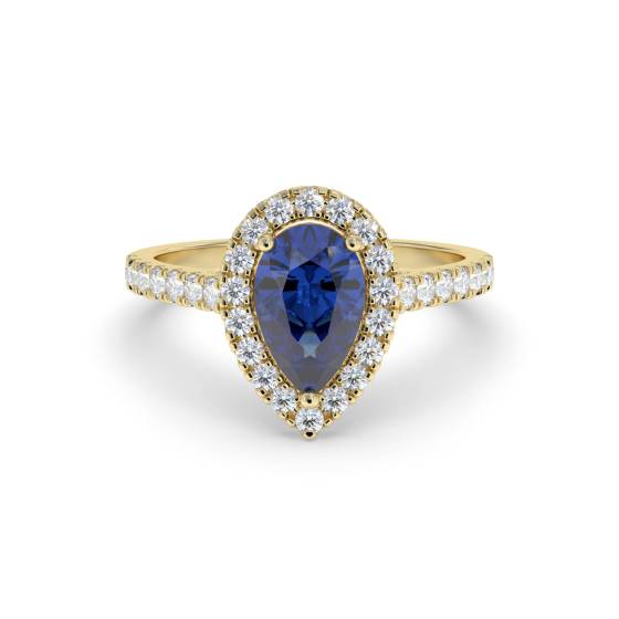 0.70ct Blue Sapphire and Diamond Cluster Ring