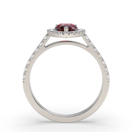 0.70ct Ruby and Diamond Cluster Ring