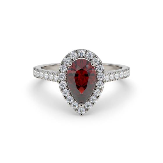 0.70ct Ruby and Diamond Cluster Ring