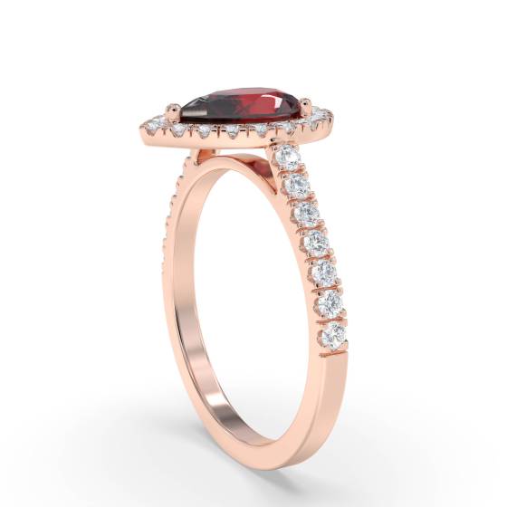 0.70ct Ruby and Diamond Cluster Ring