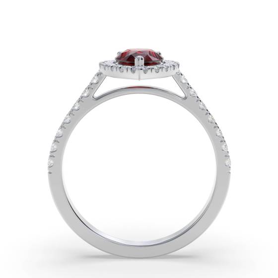 0.70ct Ruby and Diamond Cluster Ring
