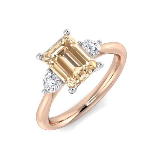 1.60ct VS/E-F Morganite and Diamond Gemstone Ring