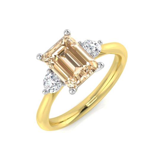 1.60ct VS/E-F Morganite and Diamond Gemstone Ring