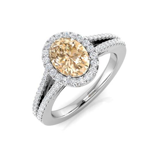 1.50ct VS/E-F Morganite and Diamond Gemstone Ring
