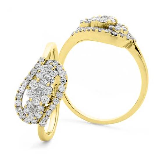 0.47ct VS/E-F Natural Round Diamond Dress Ring in 18k Yellow Gold