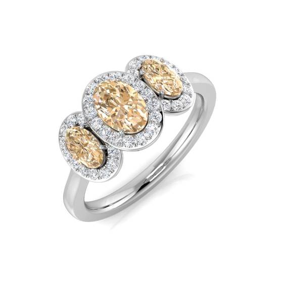 1.20ct VS/E-F Morganite and Diamond Gemstone Ring