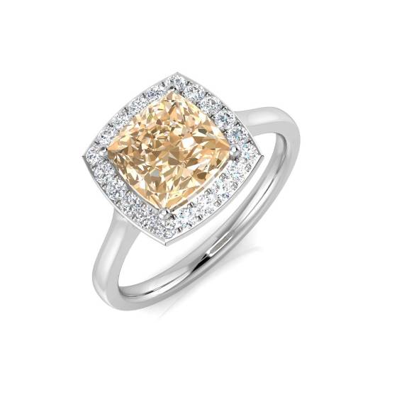 1.40ct VS/E-F Morganite and Diamond Gemstone Ring