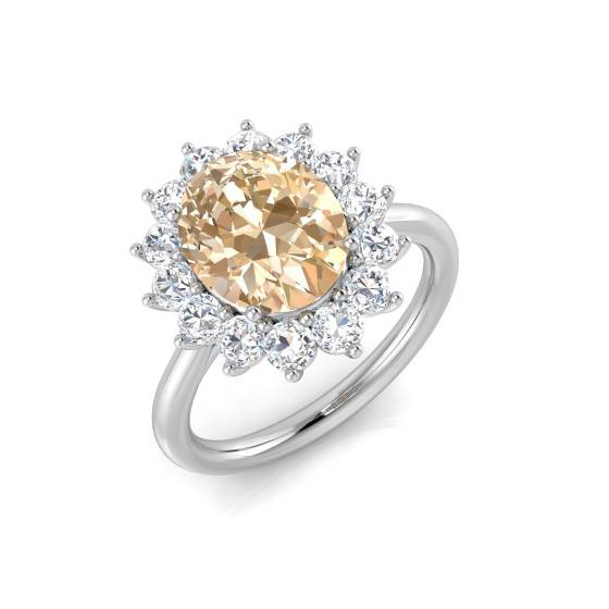 3.00ct VS/E-F Morganite and Diamond Gemstone Ring