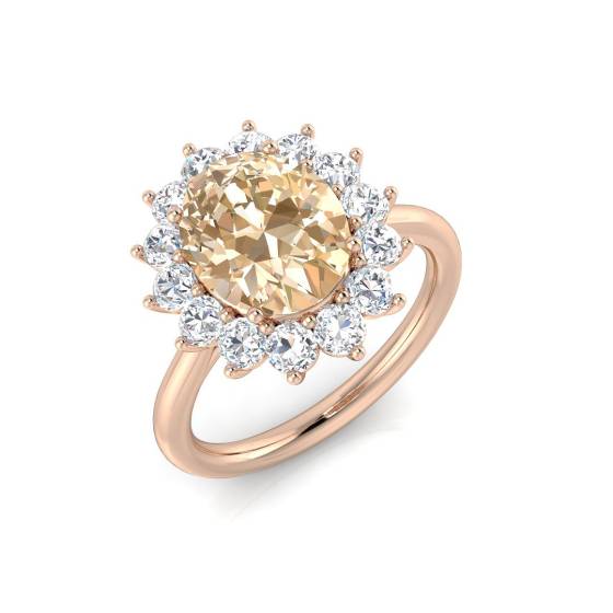 3.00ct VS/E-F Morganite and Diamond Gemstone Ring