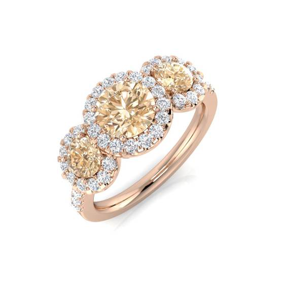 1.70ct VS/E-F Morganite and Diamond Gemstone Ring