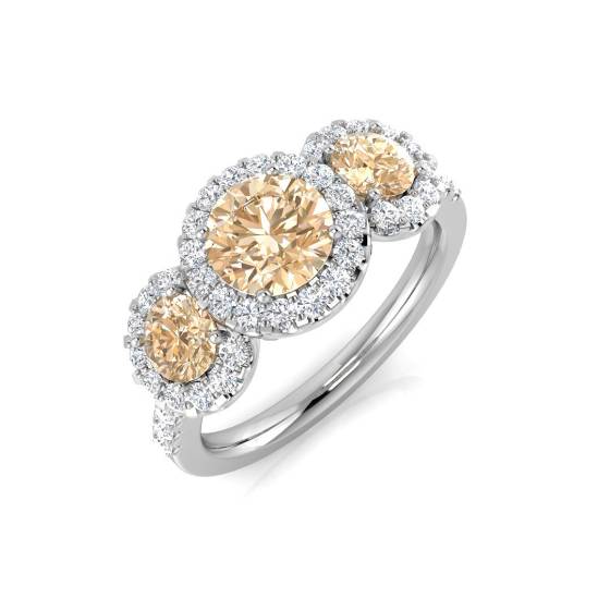 1.70ct VS/E-F Morganite and Diamond Gemstone Ring
