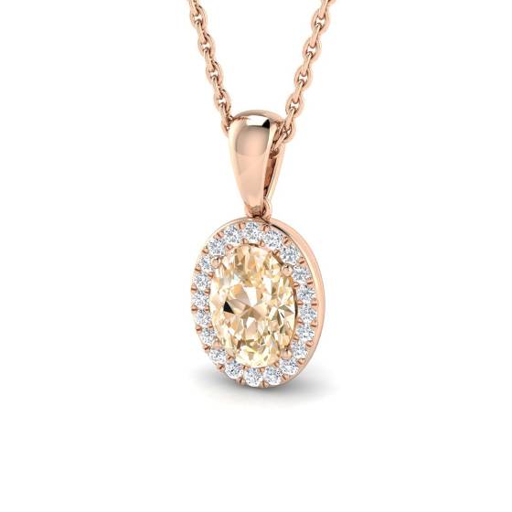 0.70ct VS/E-F Morganite and Diamond Gemstone Pendant