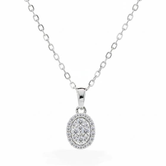 0.14ct Round Diamond Cluster Pendant