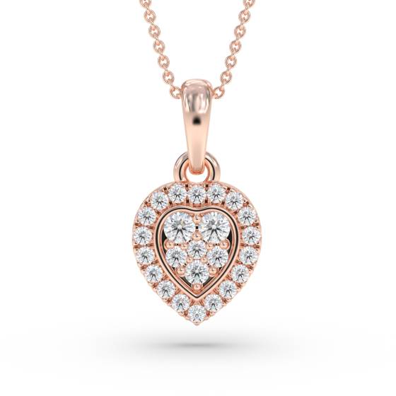 0.17ct Round Diamond Heart Shaped Pendant