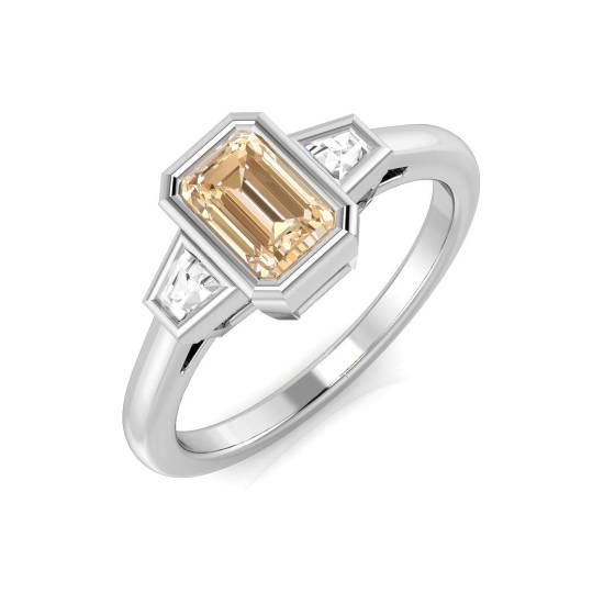 0.10ct VS/E-F Morganite and Diamond Gemstone Bezel Set Ring