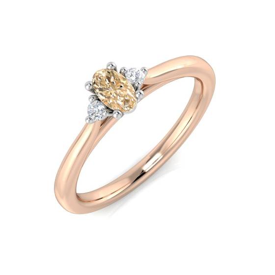 0.40ct VS/E-F Morganite and Diamond Gemstone Ring