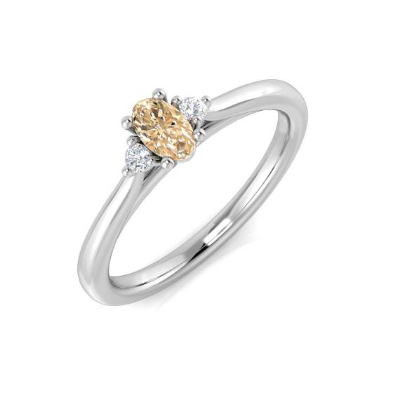 0.40ct VS/E-F Morganite and Diamond Gemstone Ring