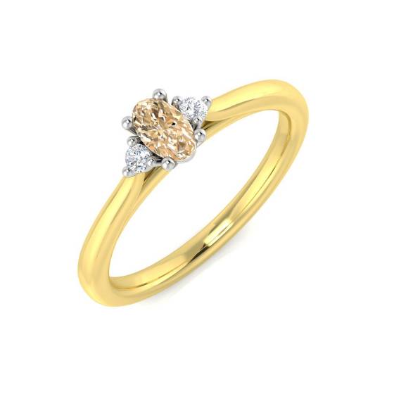 0.40ct VS/E-F Morganite and Diamond Gemstone Ring