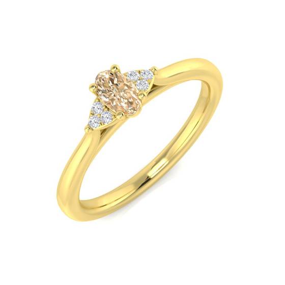 0.30ct VS/E-F Morganite and Diamond Gemstone Ring