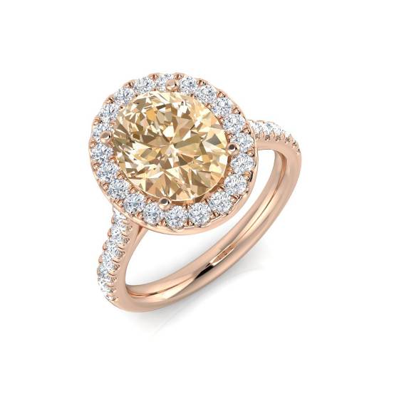 2.90ct VS/E-F Morganite and Diamond Gemstone Ring