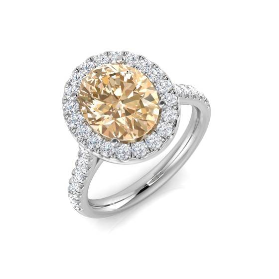 2.90ct VS/E-F Morganite and Diamond Gemstone Ring