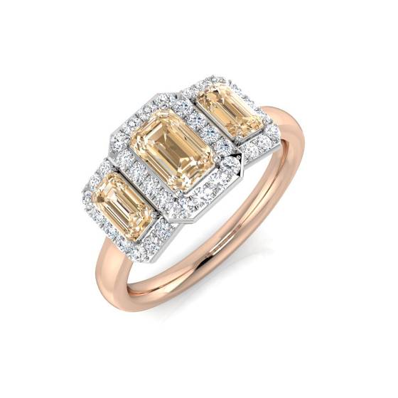 1.50ct VS/E-F Morganite and Diamond Gemstone Ring